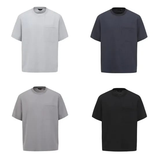 앤드지 25 S/S 우븐 라운드 반팔티 2개