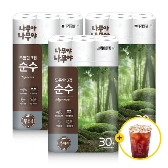 잘풀리는집 3겹 두루마리 휴지 27M 30롤 3팩