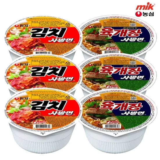 농심 육개장 사발면 24개 김치사발면 24개