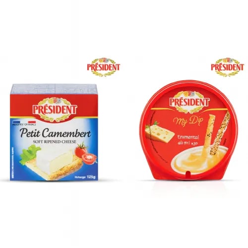 프레지덩 마이 딥 에멘탈 125g x 4개 쁘띠 까망베르 125g x 4개