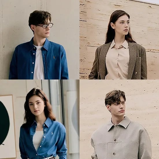 USPA 25FW 남성 릴렉스 핏 데님셔츠 2종 세트