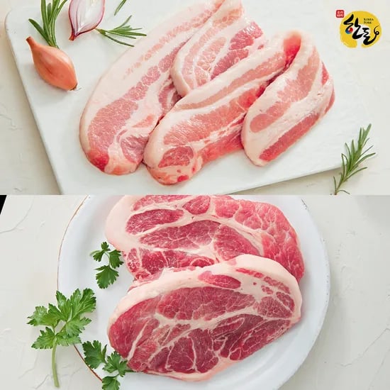 한돈 삼겹살 500g 목살 500g