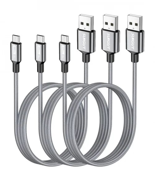 SUNGUY USB A to 마이크로 5핀 2.4A 고속 충전 케이블 1m 3개