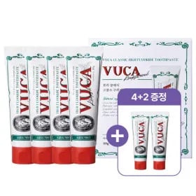 VU.CA 고불소 치약 미백 칫솔 구취 불소 어린이 치약 4+2