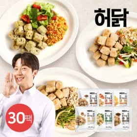 허닭 한입 닭가슴살 큐브 100g 6종 혼합 30팩