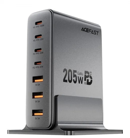 ACEFAST 205W GaN 4C3A 7포트 PD3.0 PPS QC 초고속 멀티충전기