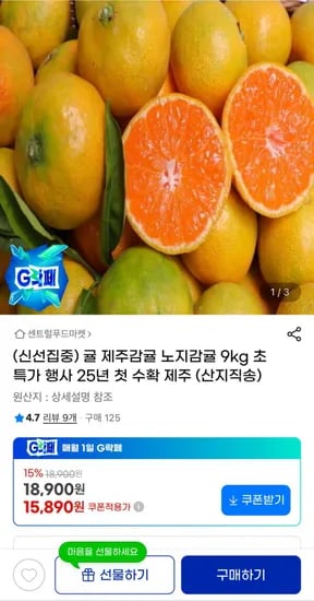 제주 노지감귤 9kg
