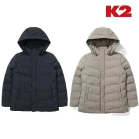 K 여성 베일리 중기장 경량 구스다운자켓