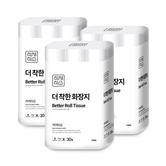 화장지 3겹 30m 30롤 3팩 총90롤