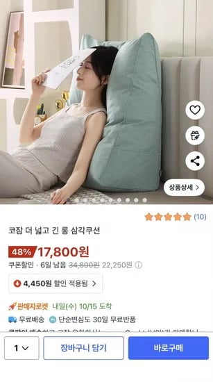 롱 삼각쿠션