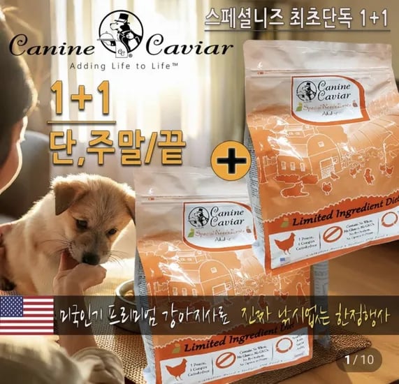 캐닌캐비어 체질개선 강아지 사료 4kg