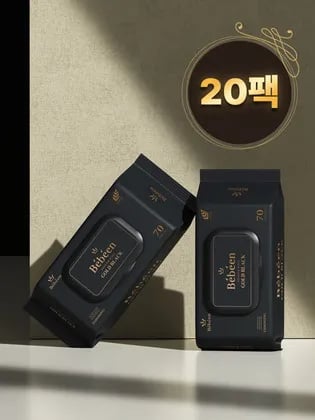 베베앙 골드블랙 캡형 물티슈 8gsm 70매 20팩
