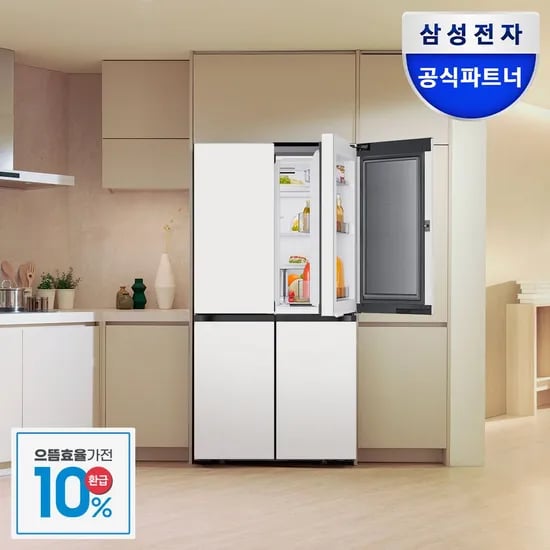 삼성 비스포크 냉장고 4도어 푸드쇼케이스 1등급 RM70F90M1ZD