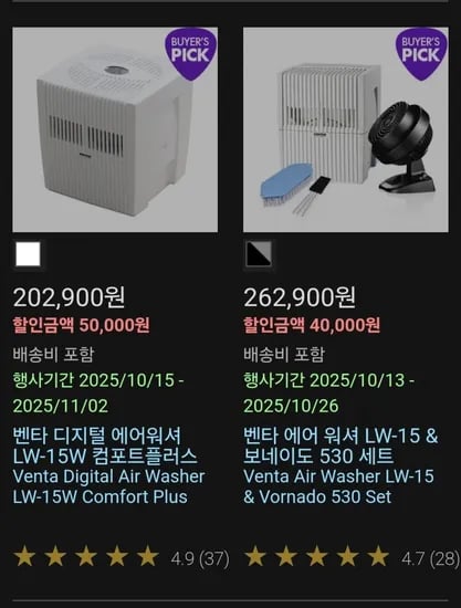 벤타 에어워셔 LW-15W