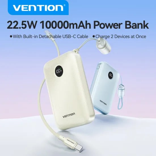 Vention 보조f배터리 10000mAh 22.5W ($9.17/무료)