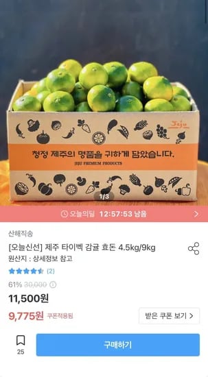 제주 타이벡 감귤 효돈 4.5kg