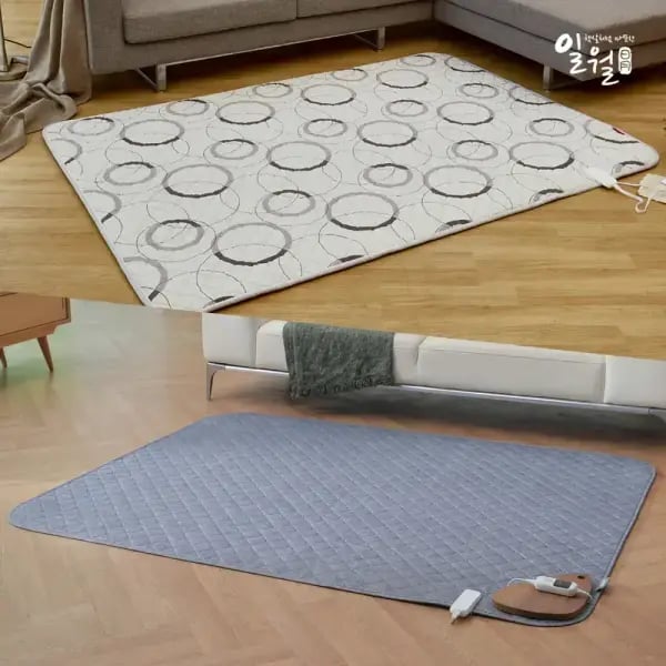 일월 동그라미 블랙 그라나이트 카본매트 더블사이즈
