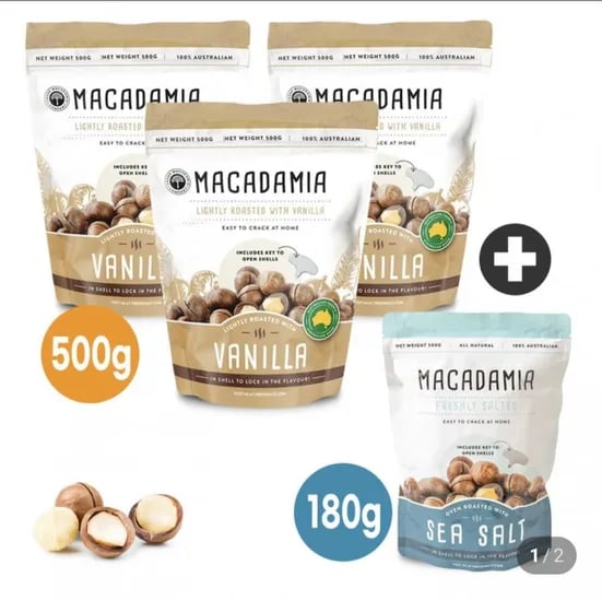 통 마카다미아 프레시맥 바닐라 500g 3봉 씨솔트 80g 1봉