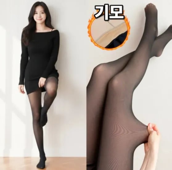 겨울용 비치는 착시스타킹
