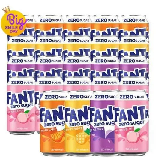 환타 제로 오렌지 파인 포도 피치 350ml 4종 6입 총 24캔