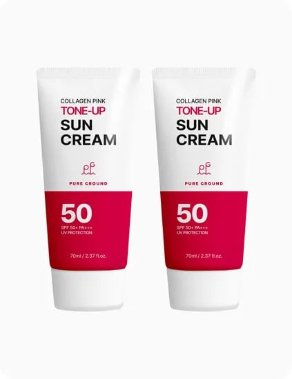 퓨어그라운드 콜라겐 톤업 선크림 70ml 2개