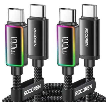 Rocoren c to c타입 고속 충전기케이블 PD100W 2개