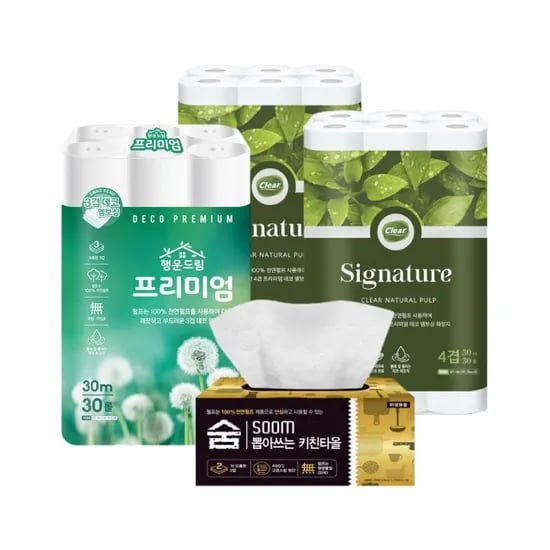 클리어 시그니처 4겹 30m 30롤 2팩