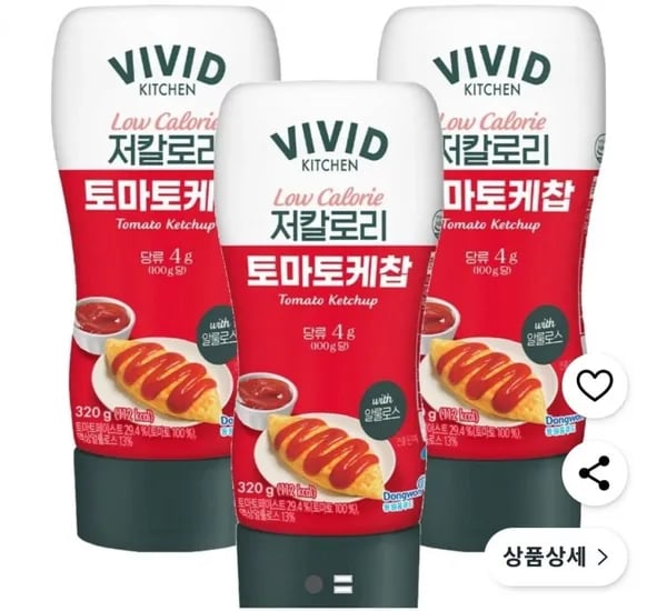 비비드 저칼로리 토마토케찹 320g 3개