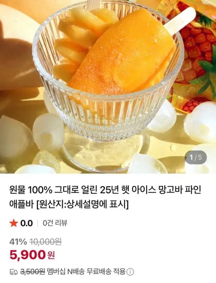25년 햇 아이스 망고바 10개입