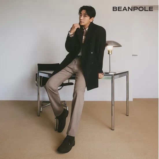 빈폴맨 하운드투스 그리드 체크 셔츠 네이비