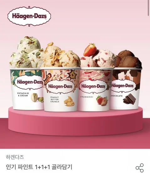 하겐다즈 파인트 3개