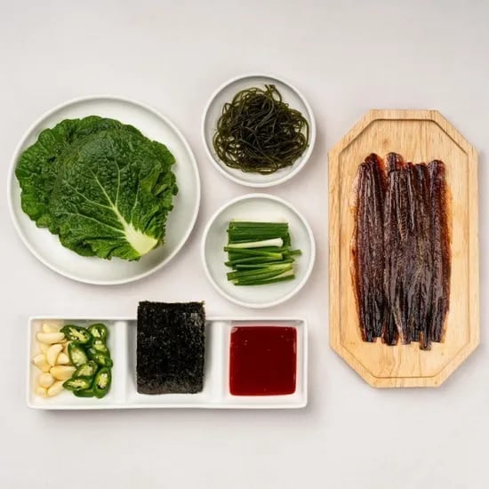구룡포 햇 과메기 손질 5마리 야채세트