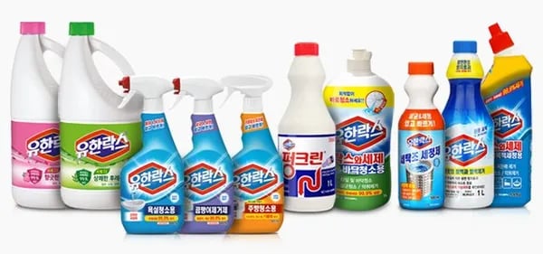유한락스 욕실청소용 600ml 4개