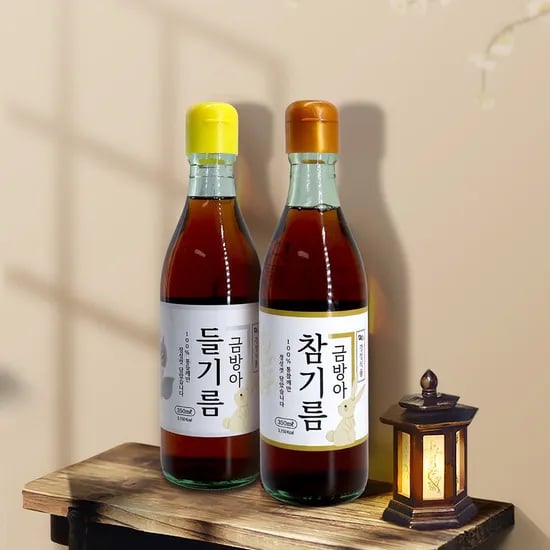 통깨 00% 금방아 참기름 350ml 들기름 350ml