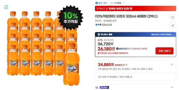 환타 오렌지 300ml 48페트 (2박스)