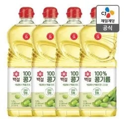 백설 100% 콩기름 1.5L 4개