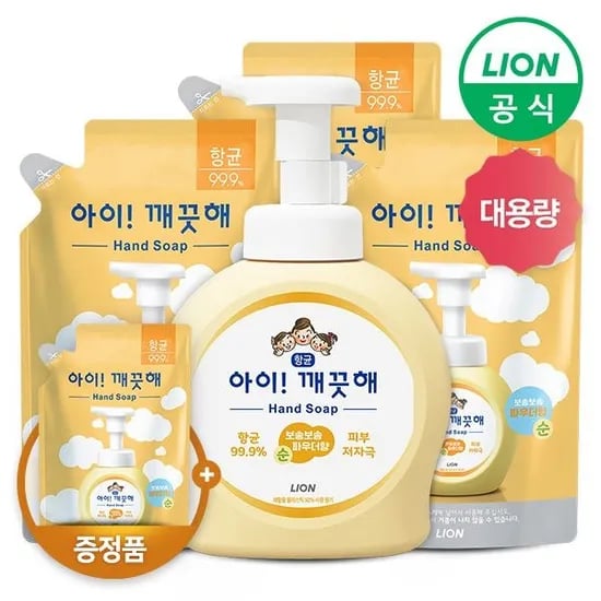 아이깨끗해 용기 490ml 1개 리필 450ml 4개