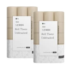 휴홈 무표백 느린 화장지 30롤 2팩