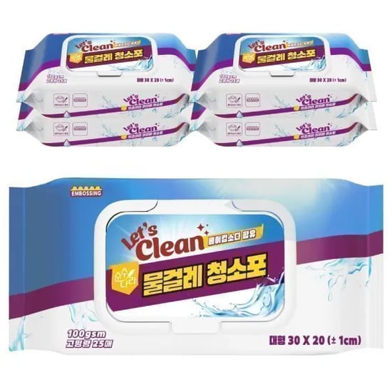 고평량 100gsm 물걸레청소포 대형 125매