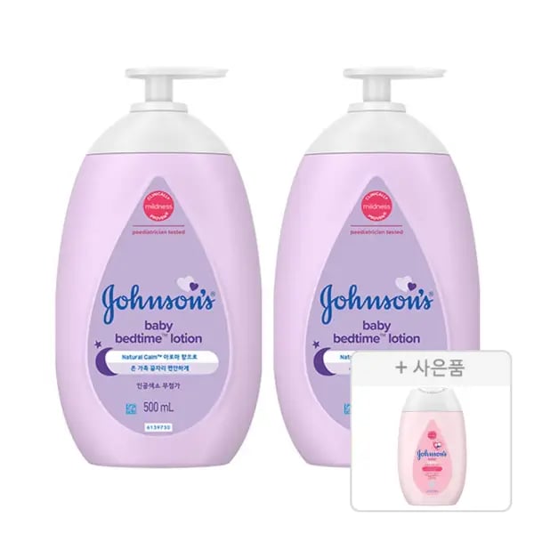존슨즈 베드타임 로션 500ml 2개 핑크로션 100ml 증정