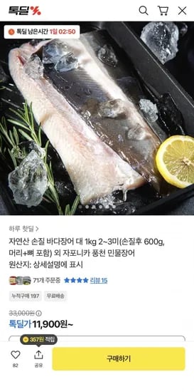자연산 손질 바다장어 600g