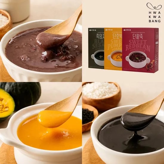 단팥죽/단호박죽/흑임자죽 3팩 골라담기