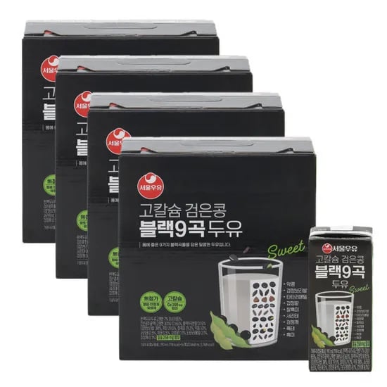 서울우유 고칼슘 검은콩 블랙9곡 두유 90ml 64팩