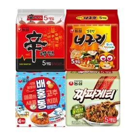 신라면 5입 너구리 5입 배홍동 4입 올리브짜파게티 5입
