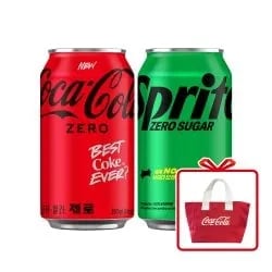 코카콜라 스프라이트 제로 50mL 24캔씩 총 48캔 토트백