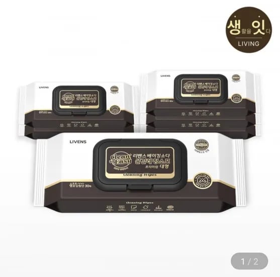 파워클린 베이킹소다 캡형 물걸레 청소포 대형 180매 30매 6팩