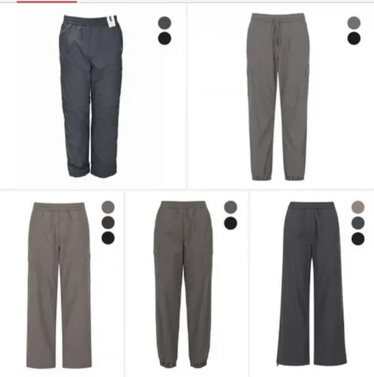폴햄 트레이닝 와이드 카고 조거 일자 바지