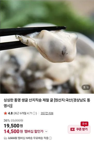 통영 생굴 2kg