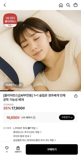 1+1 슬립온 경추베개