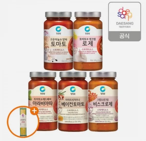 청정원 스파게티소스 600g 2개 면 250g
